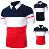 Heren Polos Men Polo T-shirt Shirt Shirt Shirt Contrast Kleur Kleding Zomer Streetwear Casual Fashion Tops