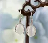 Dangle Oorbellen LYBUY S925 Zilveren Oorbel Natuurlijke Witte Chalcedoon Steen Sterling Boucle Drop Voor Vrouwen Sieraden