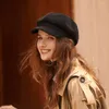 Berretti Autunno Inverno Cappelli Per Le Donne Delle Ragazze di Modo Nero Ottagonale Femminile Vintage Beret Caps Caldo Boina 2022 Casual Cappello Cap