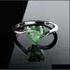 Solitaire Ring Crystal Heart Ring Moda Love Diamond Rings Banda de noivado Casamento de noivado para mulheres Entrega de gota de joalheria dhe9u
