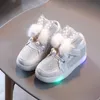 Sapatos infantis Boots Luzes LED Luminous Girls Colorful Diamond com desenho animado 221121