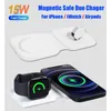 For Iphone Apple Duo Charger Fast Charging Magnetic Chargers Foldable Wireless Magnetic Magsafing 2 In1 12 13 Pro Max Mini 15W Qi Watch 7 6 Se