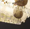 Light Light Luxury Shell Crystal Living Lustelier Restaurante French Restaurant L￢mpada criativa Modelo de quarto criativo
