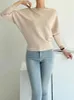 Damenpullover Korea-Stil Slash Neck Batwing Sleeve Lose Dicke Pullover Frauen Herbst Winter Solide Vintage Chic Strickpullover Top