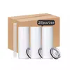 25pc/carton USA CA Local Delivery 20oz Sublimation Stainless Steel Tumblers Double wall Car Mug With Plastic Straw And lids