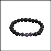 Beaded Natural Stone Volcanic Lava Essential Oil Diffusion Bracelet Men And Women 8Mm Handmade Drop Delivery Jewelry Bracelets Dhbpo