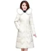 Parkas pour femmes Déesse Mode Plus Taille Col de fourrure lâche à capuche Manteau de canard blanc Élégant épais Veste chaude OK1160 221121