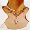 Nouvelles robes de luxe pour femmes pull chaîne collier créatif rétro grande marque sceau incrusté de perles artificielles cou multicouche cha307U8101960