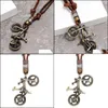 H￤nge halsband metallcykel h￤nge halsband retro brons cykel l￤der kedja kvinnor m￤n hip hop mode smycken droppleverans nek dhiku