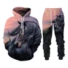 Felpe con cappuccio da uomo Felpe con cappuccio Animal Horse Stampa 3D Pantaloni Set Unisex manica lunga da uomo Tuta Pullover Felpe con cappuccio Casual Abbigliamento uomo Suit 221122