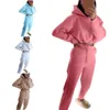 Women's Hoodies 1 Set Casual Sport Outfit Hooded Drawstring Activewear Sweatshirt Sweatpants