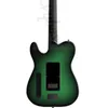 Electric guitar body and headstock shape own logo flame veneer back and head top green color center