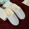 Zapatos De Mujer Home Slippers Women Bedroom Slippers Floor Shoes Winter Warm Striped Plush Soft Winter Indoor Antislip Fn55 J220716