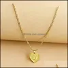 Pendant Necklaces Gold English Initial Necklace Letter Heart Pendant Necklaces Chains For Women Fashion Jewlry Gift Drop Delivery Je Dh98Y