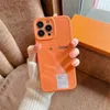 Capas de telefone de designer de flores marrons luxuosas para iphone 14 pro max plus 13 12 11 xr xs 8p moda v letra laranja capa à prova de choque 2023