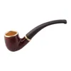 Smoking pipes 107mm Vintage Durable Resin Curved Tobacco Cigar Cigarette Pipes Black Gifts Accessories