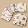 Accessoires de cheveux Baby Bibs and Burps Cartoon Lace Lacechief Cotton Six couches Face à serviette carrée de gaze