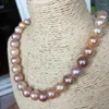 Chains Gorgeous 11-12mm Freshwater Pink Lavender Multicolor Pearl Necklace18"925silver