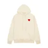 까마귀 남성과 여성 디자이너 Amis Paris Hooded Highs 품질 스웨터 자수 빨간 사랑 겨울 라운드 목 점퍼 커플 스웨트 셔츠 6f