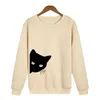 Designer Fashion Hoodie Couple's Street Wear ha stampato The Cat Head Nuovo maglione peluche per uomini donne in primavera e autunno