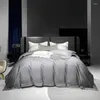 Bedding Sets Premium 1200TC Egyptian Cotton Art Design White Gray Set Chic Embroidery Home Decor Duvet Cover Bed Sheet Pillowcases