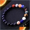 Kralen universum zonnestelsel zon satelliet armband lava rock tijger oog turquoise natuursteen kralen armbanden voor vrouwen mannen fashio dhiu9