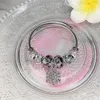 Fashion DIY Charms Bracelet Women Jewelry Bracelets com contas brilhantes e flor de neve