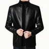 Jackets masculinos Autumn Winter Leather Stand Collar Plus Velvet Social Social Social S 221122