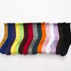 Chaussettes pour hommes classiques printemps été automne hiver couleur bonbon chaussettes solides femmes personnalité femme Happy Crew