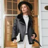 Women's Leather Faux Winter Thick Warm Jackets Women Sheepskin Coat Female Fur Jacket Outerwear Overcoat Casaco Feminino 221122