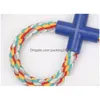 Dog Toys Chews Eight Character Type Knot Pets Dog A Molar Tooth Bite Resistance Interaction Cotton Rope Toys Hand Pl Cord Factory Dh2Sr