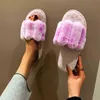 Slippers vrouwen mode herfst winter warme ronde neus flat vaste kleur groot formaat pluche pluche casual indoor slaapkamer slippers schoenen J220716