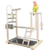 Autres fournitures pour animaux de compagnie Aire de jeux naturelle pour perroquet, balançoire, escalade, supports de jeu suspendus, centre d'activités pour oiseaux, perchoir d'exercice en bois 221122