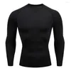 T-shirt da uomo Camicia a maniche lunghe da allenamento da uomo Primavera Autunno Palestra da uomo T-shirt sportive da corsa Fitness Abbigliamento sportivo Top da esterno per abbigliamento