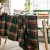 Bordduk Julduk Scottish Green Plaid Rectangular Hushåll PO Högkvalitativ bomull 221122