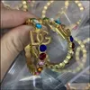 스터드 레이디스 디자인 이어링 스터드 스터드 G 글자 D Colorf Crystal Pendants 18K 골드 도금 안티 알레르기 여성 귀 클립 디자이너 Jewelr Dhyfe