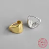 Hoop Earrings BITWBI Korean S925 Sterling Silver Unusual INS Minimalist Geometric Female Earring Gold For Women