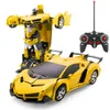 Electric RC Car 2 in 1 Electric RC Transformation Robots Children Boys Toys Outdoor Remote Control Sports Deformation Model Toy 221122