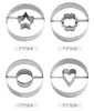 Baking Moulds 4Pcs/set Cookie Stamp Biscuit Custom Stainless Steel Heart Smiling Face Shape Mold Cutter Pastry Bakeware Tools 221122