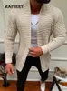 Jackets masculinos homens listrados de tricô casual Cardigan Spring Autumn-deco