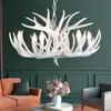 Antlers Candelier para a sala de estar resina de mesa de jantar pendurada quartos de cozinha ilha de cozinha bar moderno suspens￣o moderna