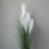 Flores decorativas 2pcs Simulação Reed Dog Tail Grass Falsa Planta el decoração da janela do restaurante