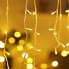 Garden Decorations Christmas Lights Waterfall Outdoor 5M Droop 0.4 0.6m Led Curtain String Party Ggarden Eaves 221121