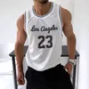 Erkek Tank Tops Yaz Erkekler Spor Yuvası Gyms Fitness Mesh Tank Tops Joggers kolsuz Tshirt Erkek Basketbol Eğitim Moda No 23 Vest 221122