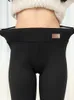 Leggings femininos Athvotar Warm Winter Mantenha a cintura alta Leggins térmicos Térmico engrossar preto magro 221122