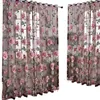 Curtain 2023 Door Blinds Window Peony Printed Transparent Tulle Room Divider Valance Decoration Curtains Voile Living