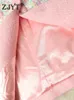 2 피스 드레스 zjyt 럭셔리 디자이너 트위드 왈 렌 재킷 스커트 세트 여자 분홍색 조각 의상 가을 겨울 옷 우아한 파티 정장 221122
