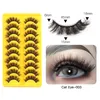 Multilayer Thick Curly False Eyelashes Extensions Naturally Soft and Delicate Reusable Handmade 3D Mink Fake Lashes Full Strip Eyes Makeup DHL