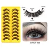 Épais Naturel Vison Faux Cils Doux Vif À La Main Réutilisable Multicouche 3D Faux Cils Extensions Curly Crisscross Full Strip Cils