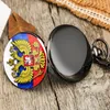 Pocket Watches Russian Flag Pattern Chain Watch Men Women Quartz Relógio Número árabe branco Grande pingente de mostrador 2022 Arriva